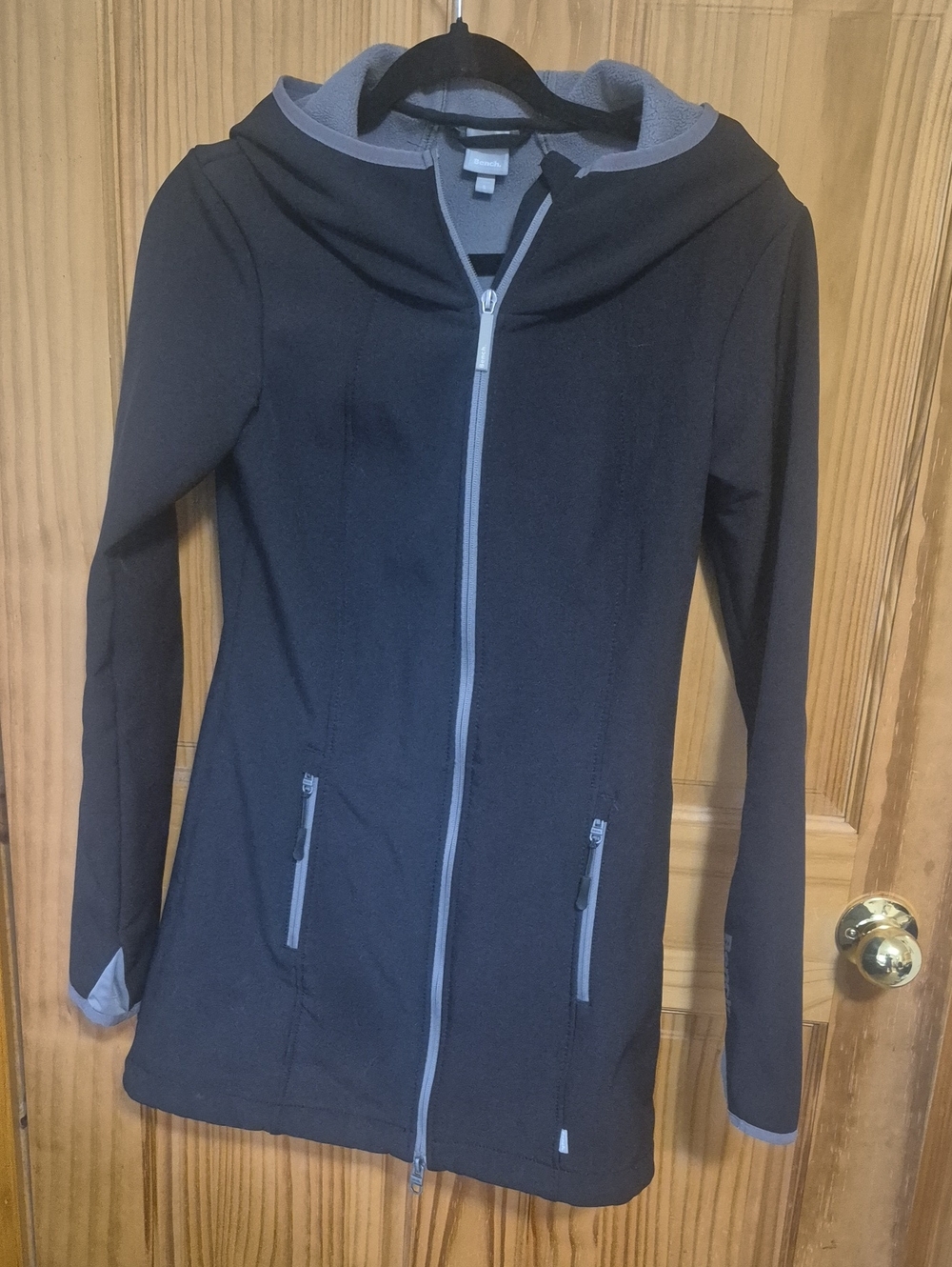 Bench Black Hooded Jacket with Gray Trim